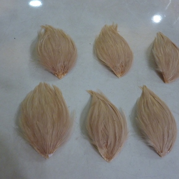 HONG KONG Vintage FEATHER BIRDS  BEIGE  LOT OF 6  For Crafting Etc - Picture 3 of 6